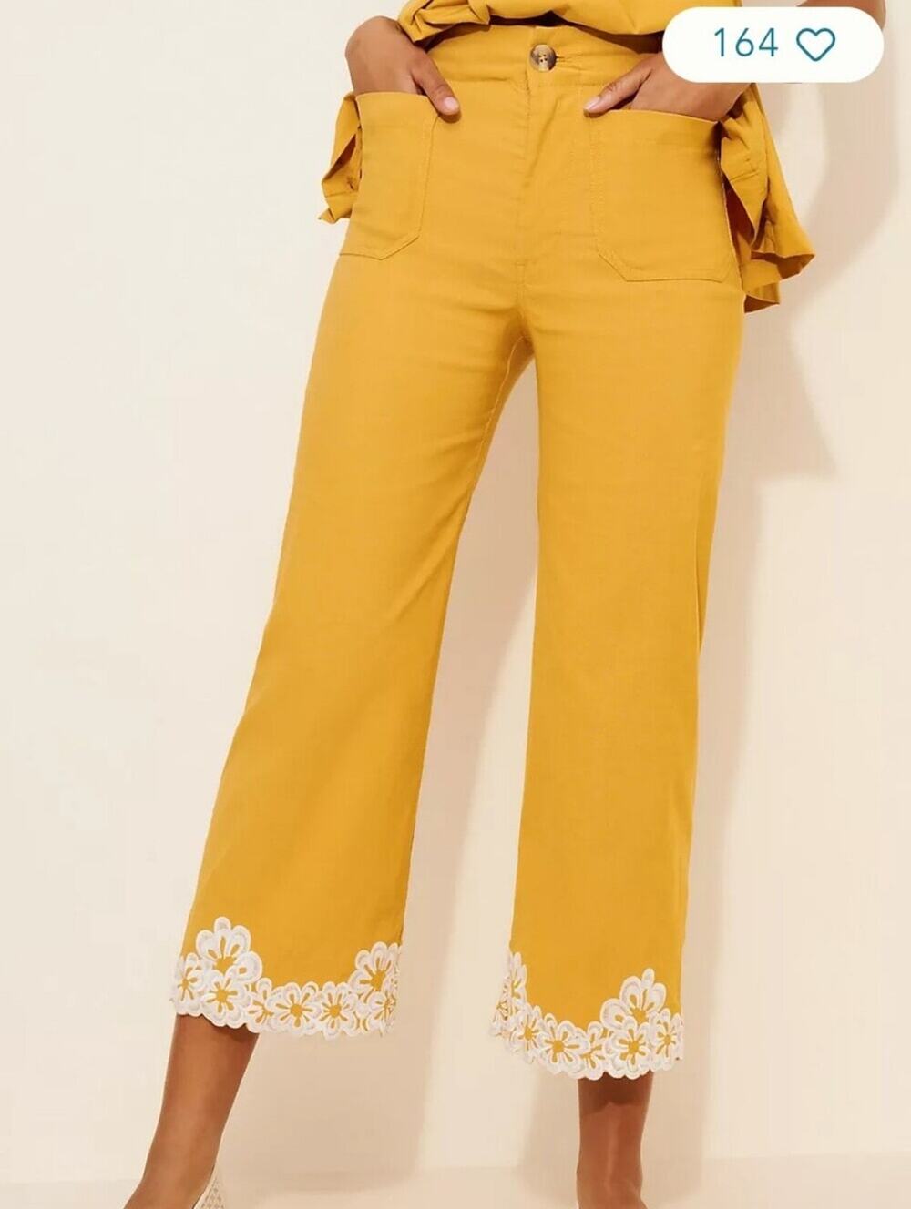 Maeve The Colette Floral Embroidered Pants Sz 27 New